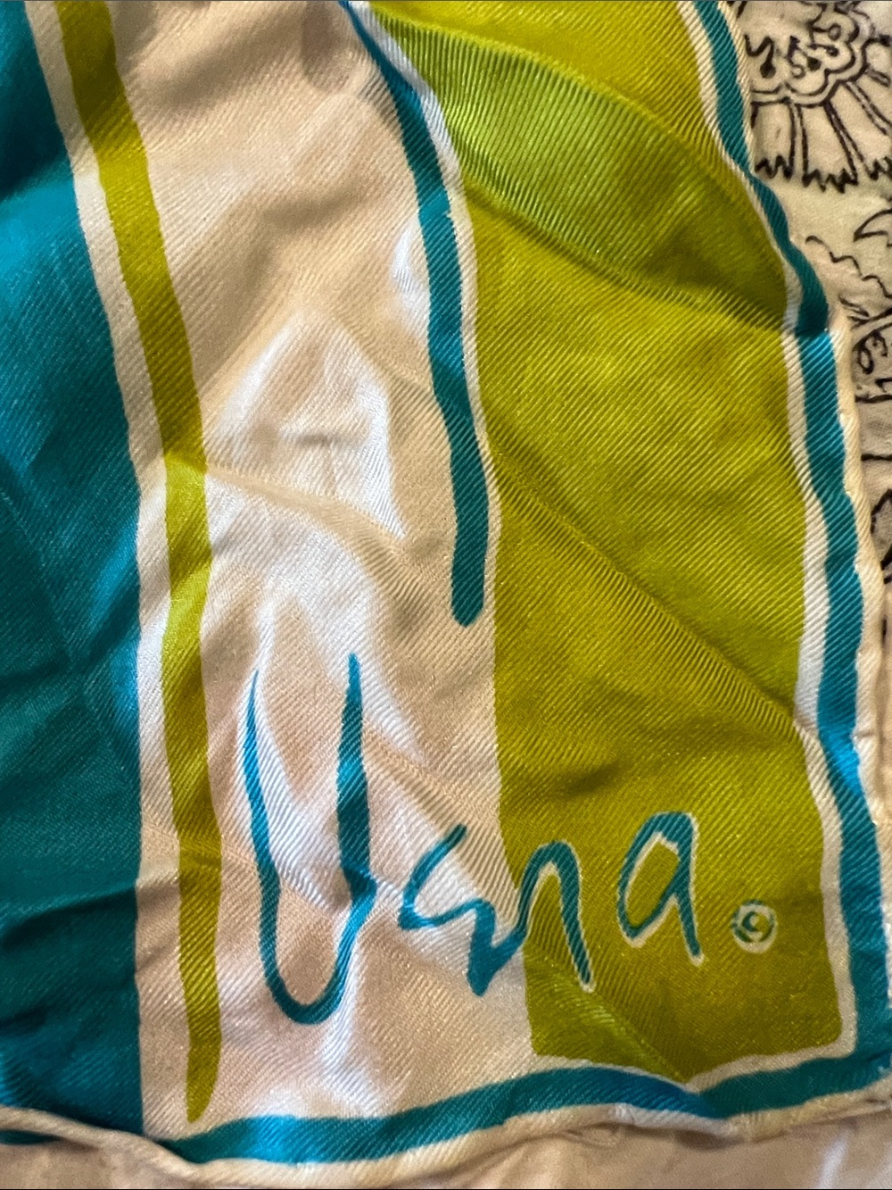 Vintage Vera Neumann silk blend Japan square scarf 23”